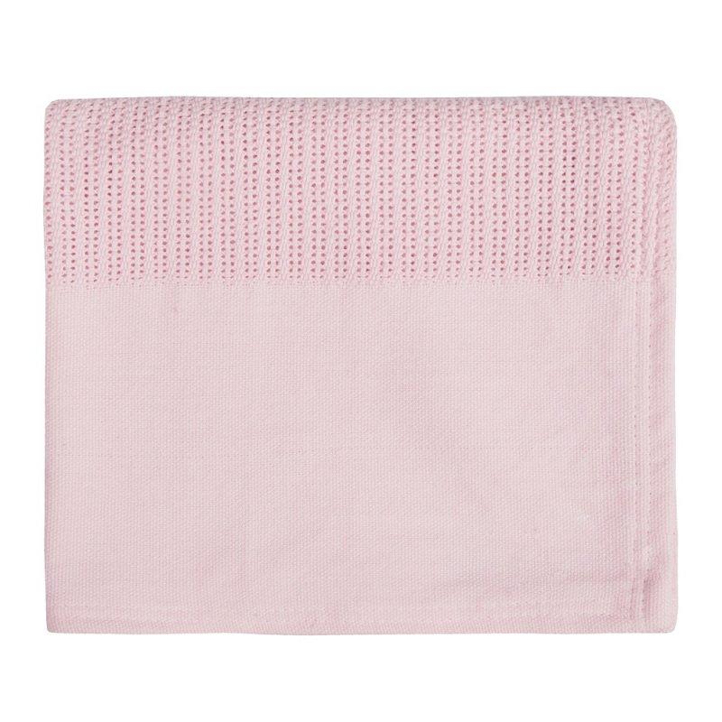Pink Heavy Knit Cellular Blanket