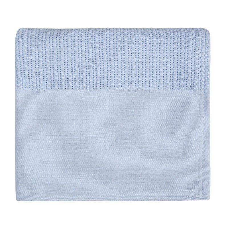 Blue Heavy Knit Cellular Blanket
