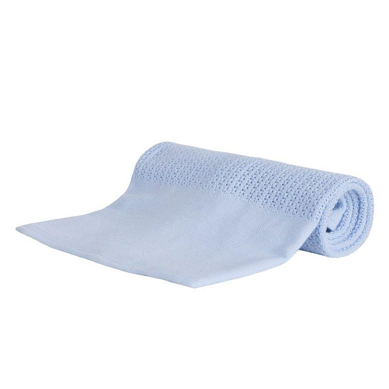 Blue Heavy Knit Cellular Blanket