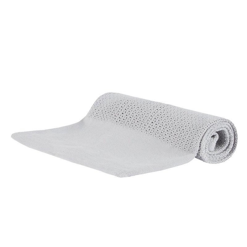 Grey Heavy Knit Cellular Blanket