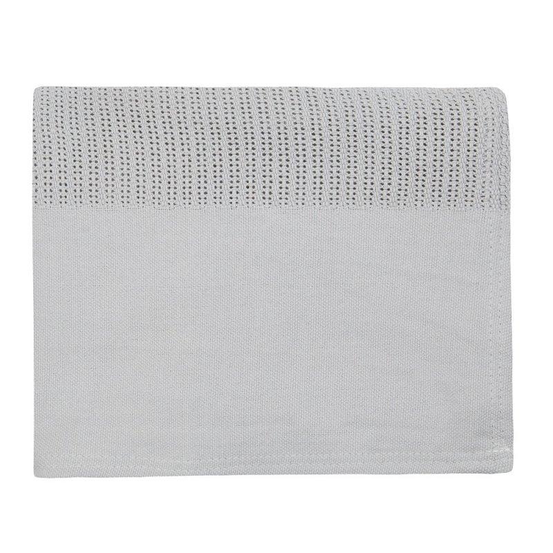 Grey Heavy Knit Cellular Blanket