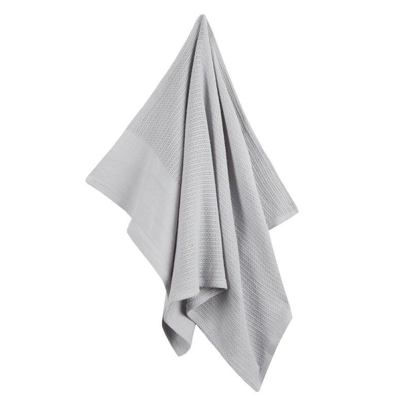 Grey Heavy Knit Cellular Blanket