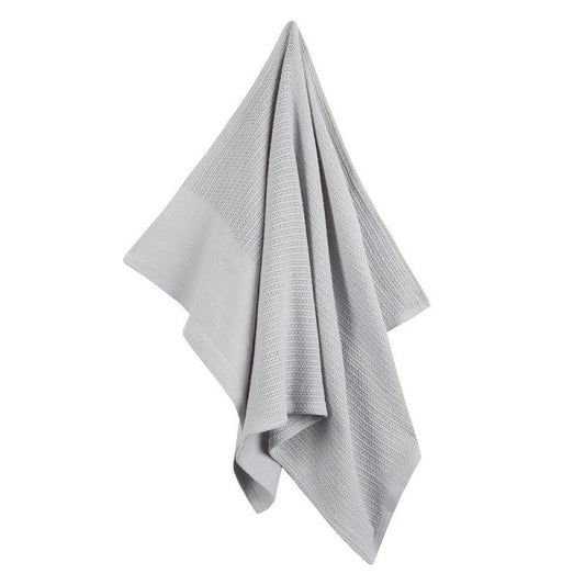 Grey Heavy Knit Cellular Blanket