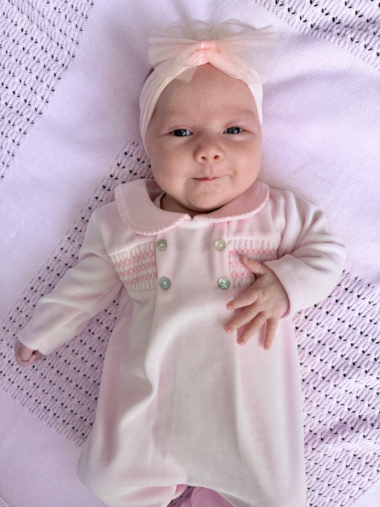 Pink Heirloom Babygrow