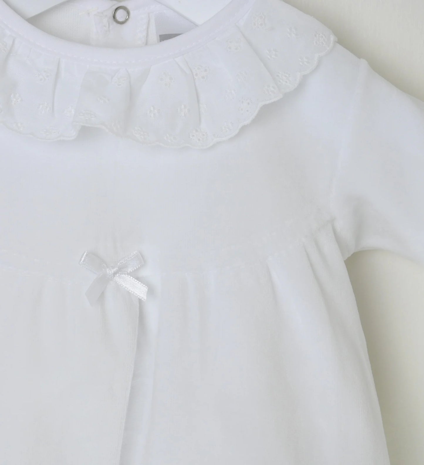 White Broderie Babygrow