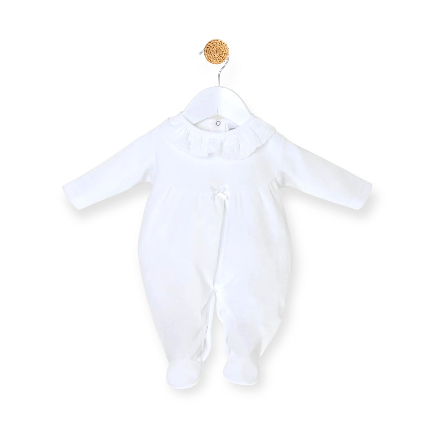 White Broderie Babygrow