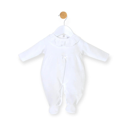 White Broderie Babygrow