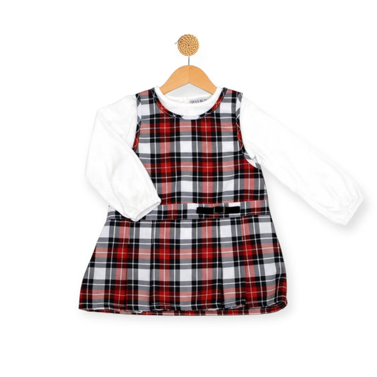 Red Checkered Pinafore Dress