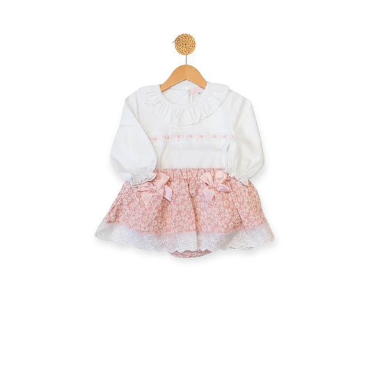 Pink Floral Skirt & Top Set