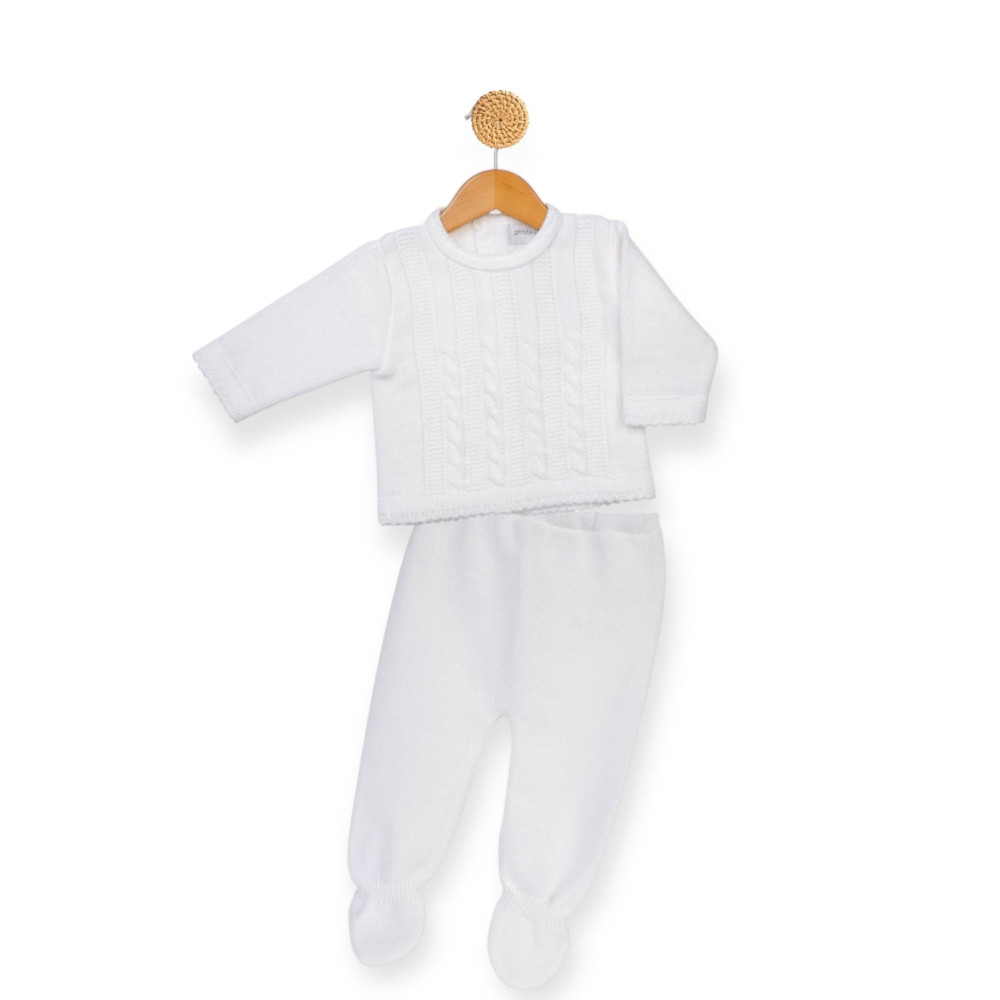 White Cable Knitted Outfit