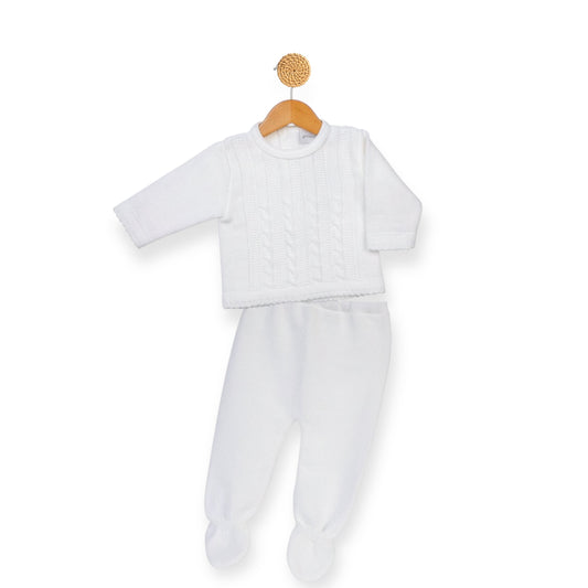 White Cable Knitted Outfit
