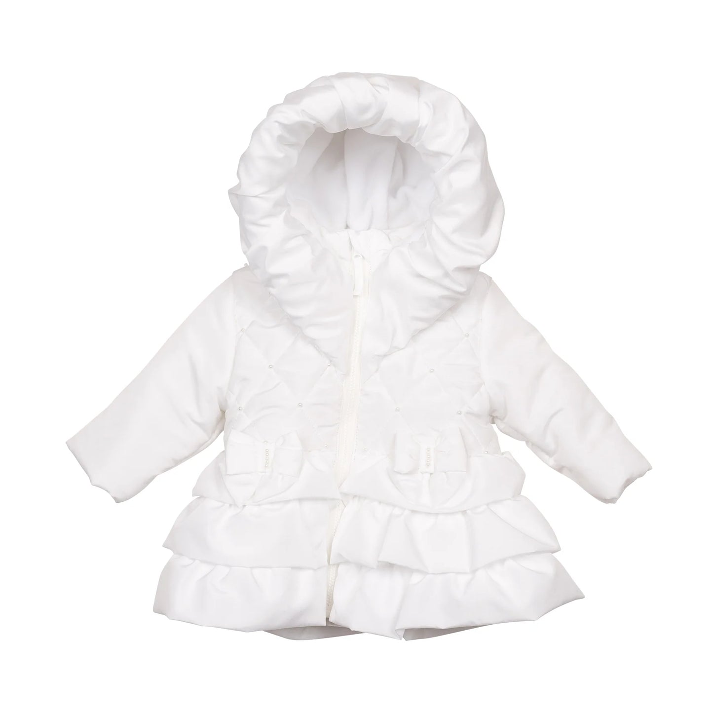 White Double Bow Coat
