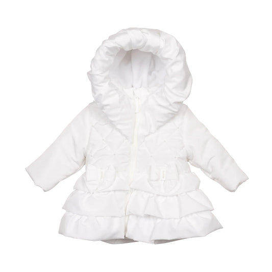 White Double Bow Coat