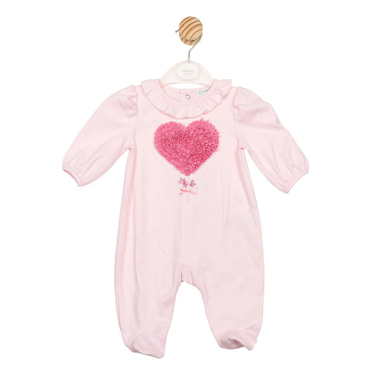 Pink 3D Heart Babygrow