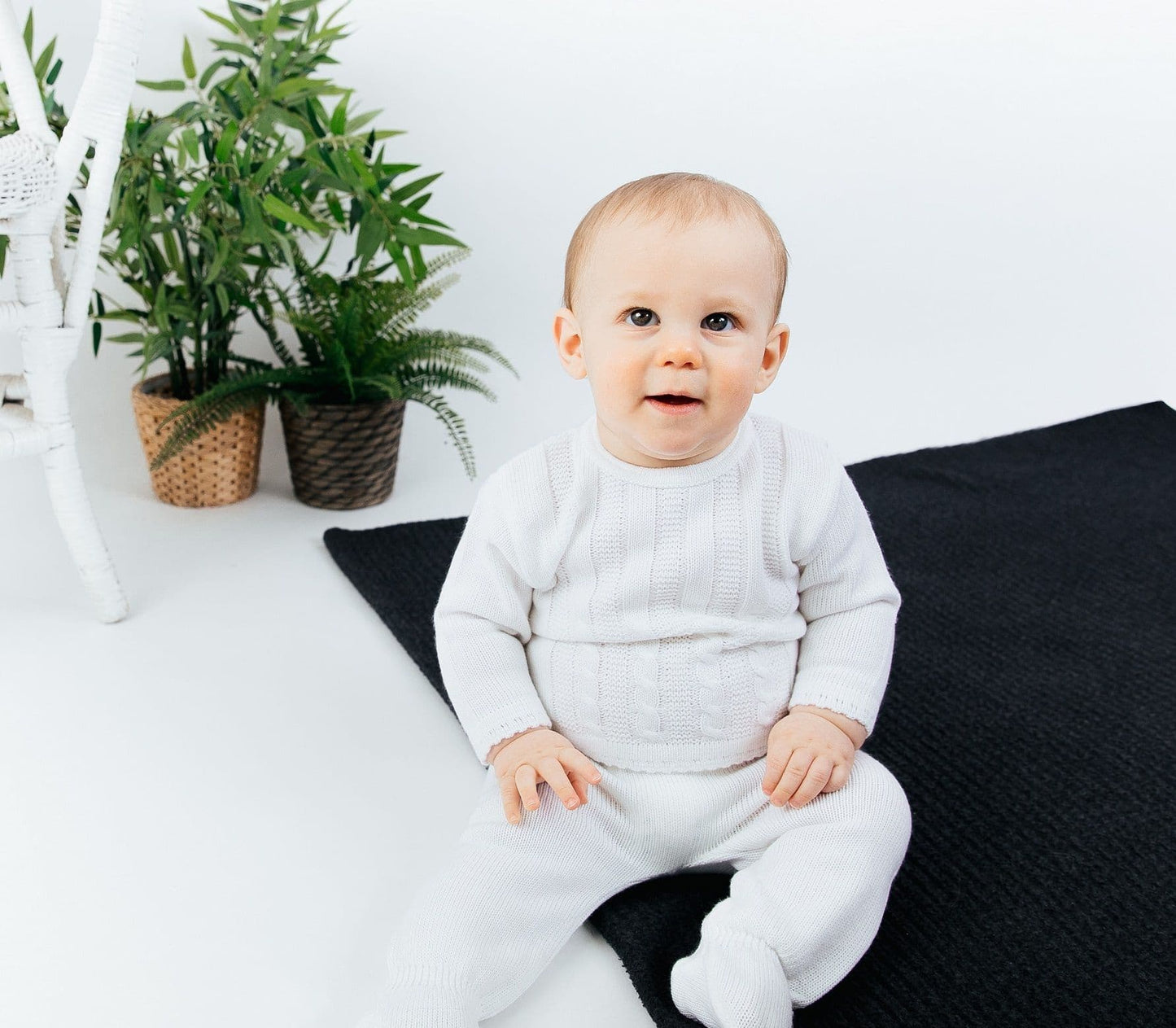 White Cable Knitted Outfit