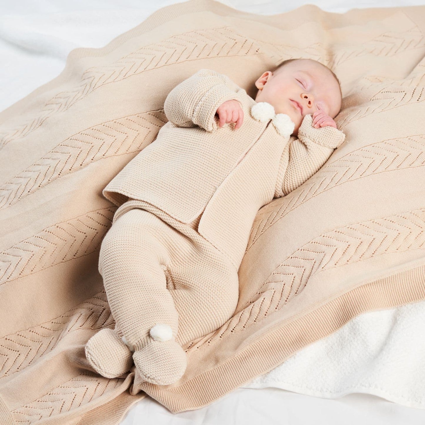Taupe Pom Knitted Outfit