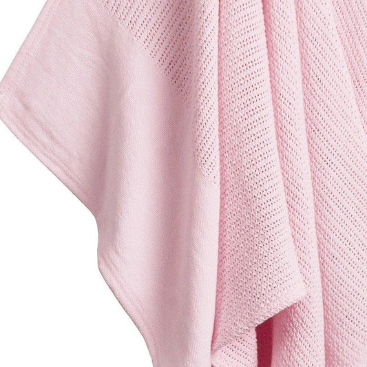 Pink Heavy Knit Cellular Blanket