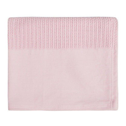Pink Heavy Knit Cellular Blanket