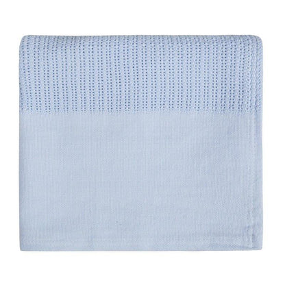 Blue Heavy Knit Cellular Blanket