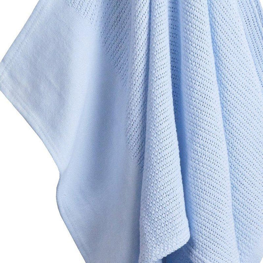 Blue Heavy Knit Cellular Blanket