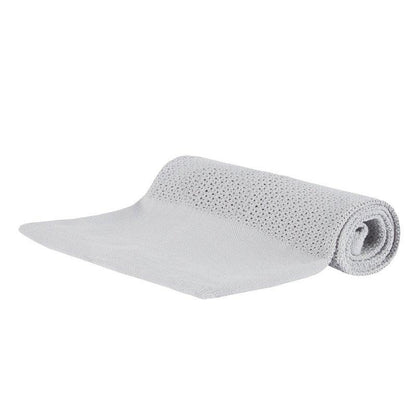 Grey Heavy Knit Cellular Blanket