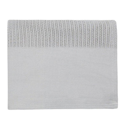 Grey Heavy Knit Cellular Blanket