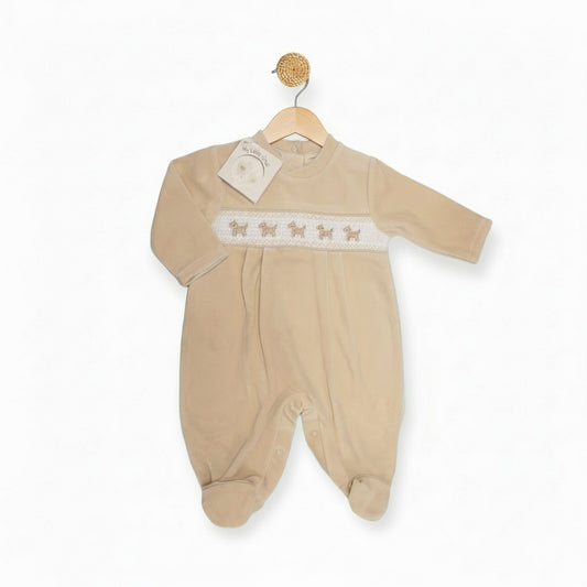 Taupe Dog Babygrow