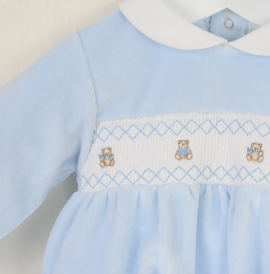 Blue Teddy Romper