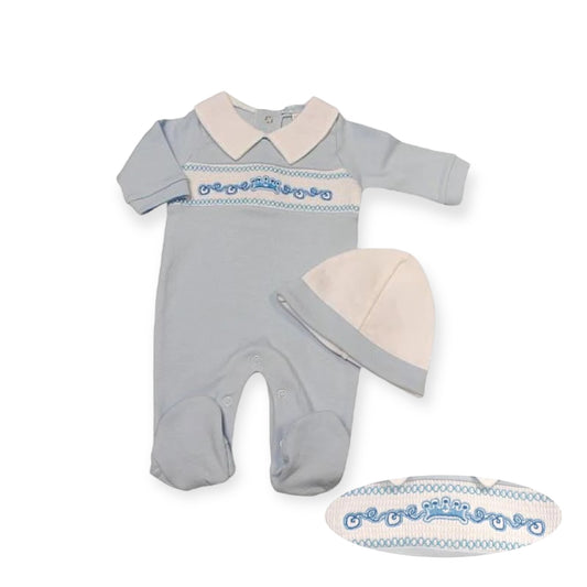 Blue Crown Babygrow