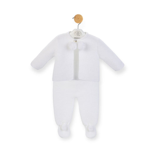 White Pom Knitted Outfit