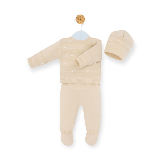 Taupe Dot Knitted Outfit