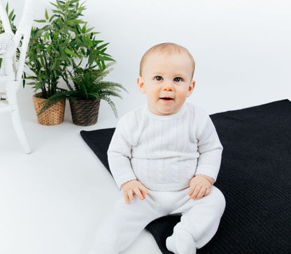White Cable Knitted Outfit