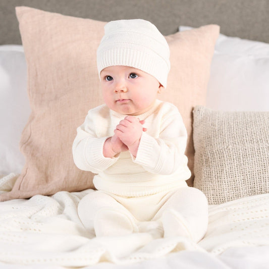 Cream Dot Knitted Outfit