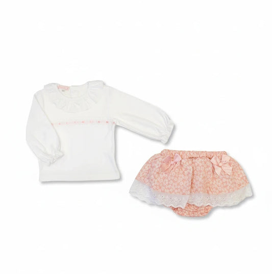 Pink Floral Skirt & Top Set